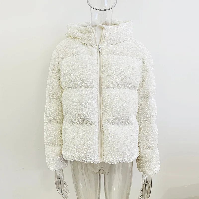 Bettergirl 2023 Winter New Star Fashion BLING BLING Velvet Sequin White Down Jacket