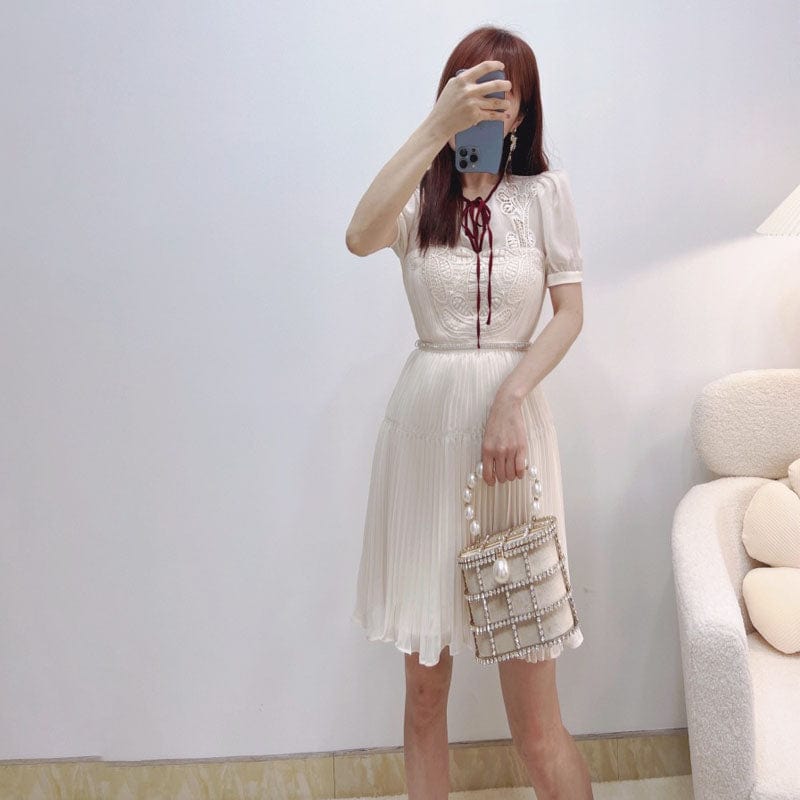 Bettergirl Spring 2023 Fashion Hollow Lace Embroidery Occasion Women Elegant Club Short Dresses