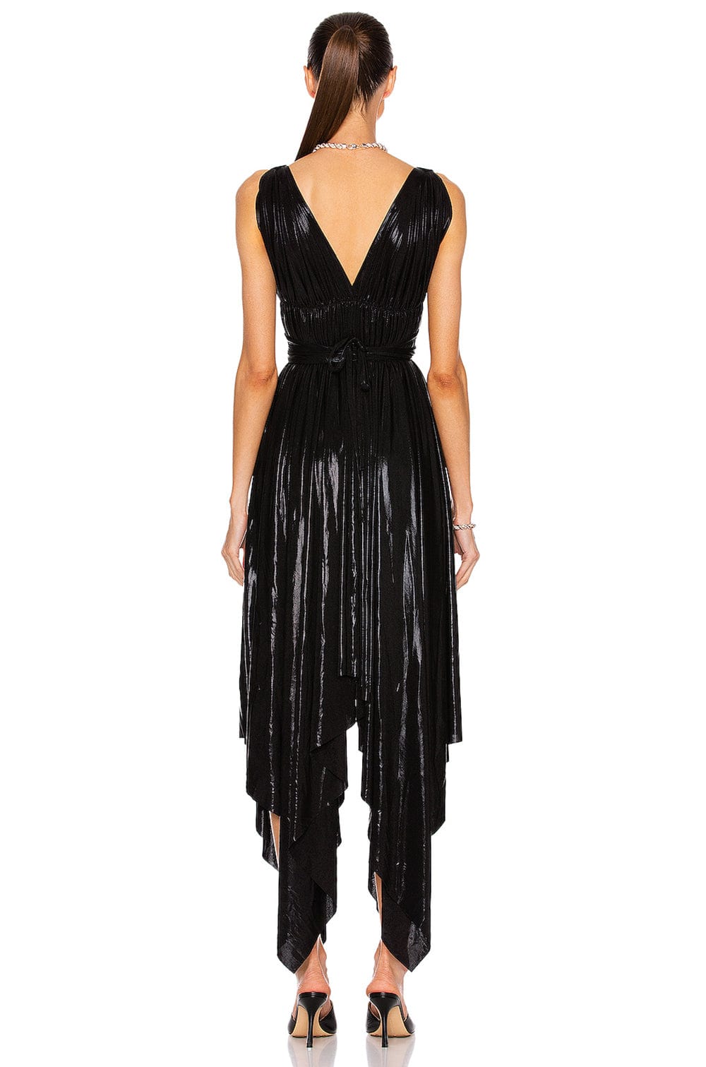 BH7456 New Fashion V-Neck Irregular Dress Sleeveless Black Sexy Party Evening Dress