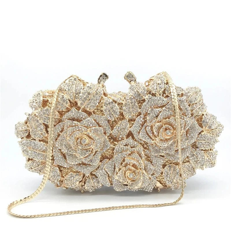 bl141-gold Dropshipping fashion apple shaped evening bag crystal rhinestone clutch bag purse for women luxury