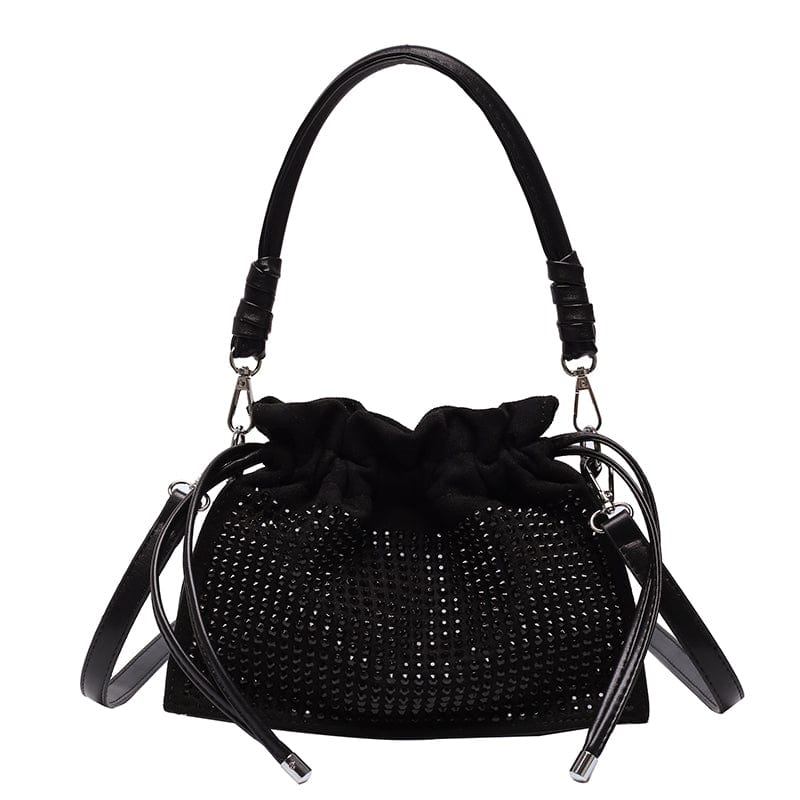 black 2022 Factory Wholesale Rivets Purses Ladies Bucket Handbags Females Luxury Hand Bags For Young Woman