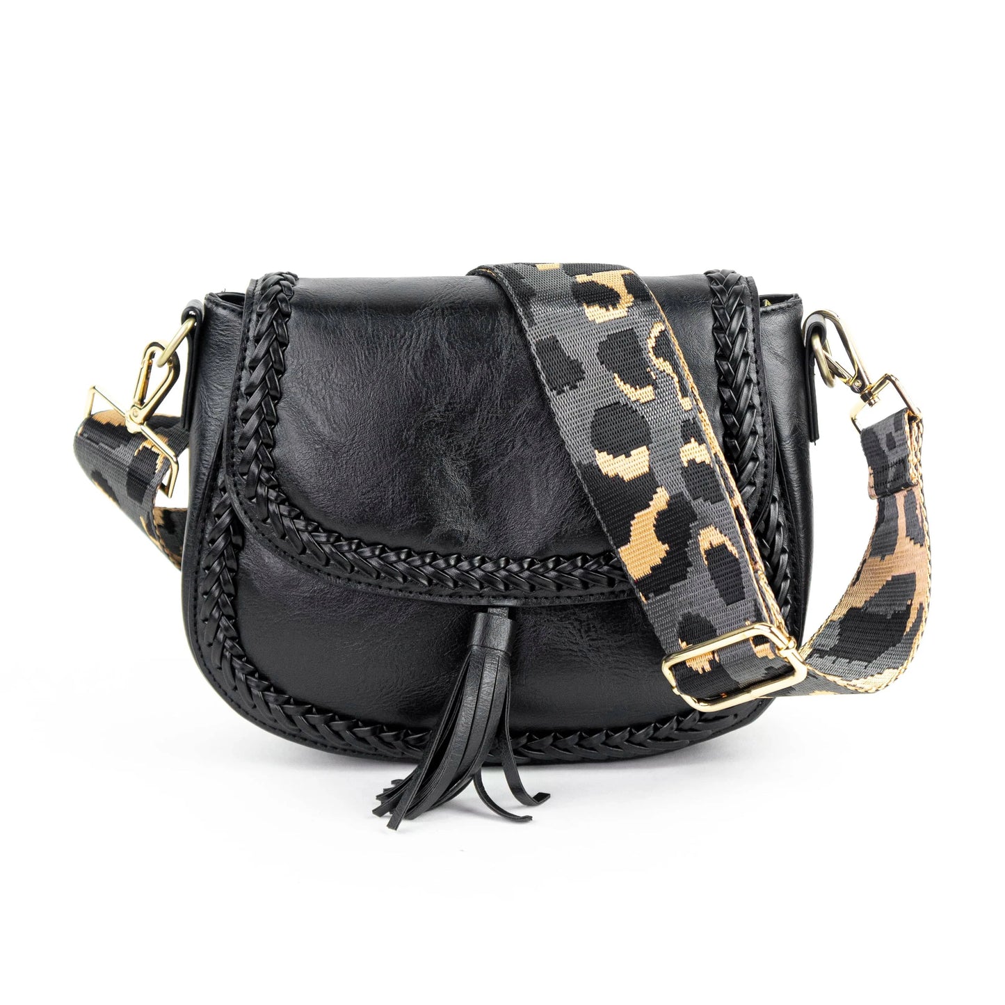 Black 2022 New trend hot selling wholesale Europe Vintage Vegan Leather Retro Small Messenger Bags Saddle Bags Purse For Women