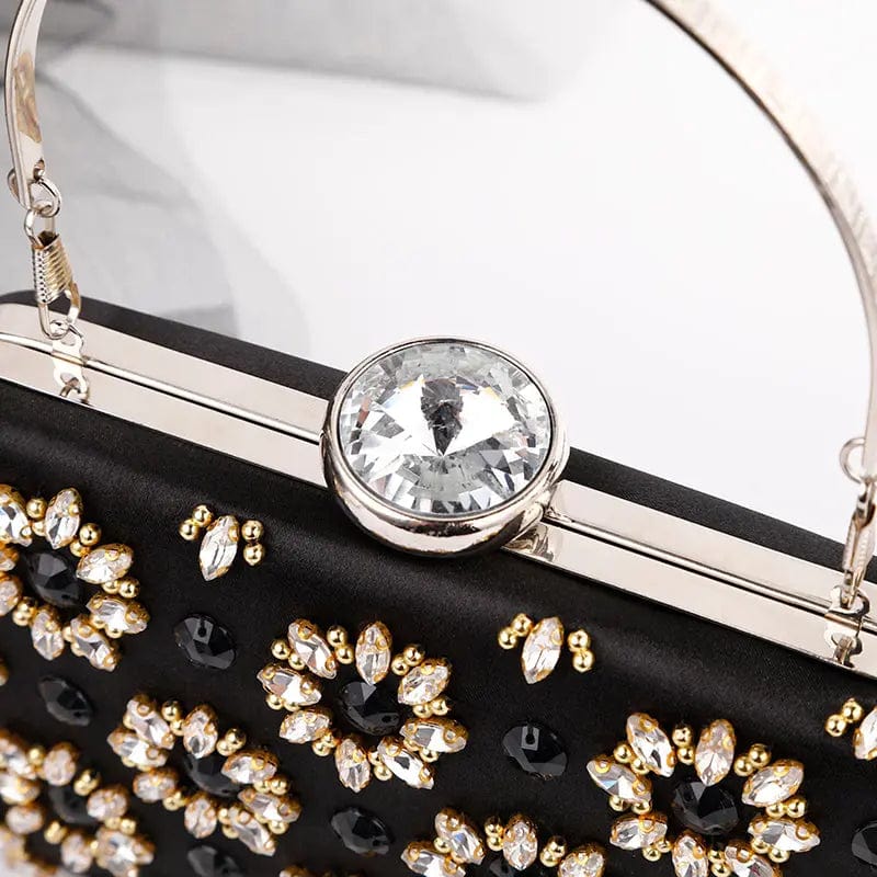 black 2022 New Trendy girl small daisy banquet clutch bridal fashion wallet women rhinestone shiny evening bag