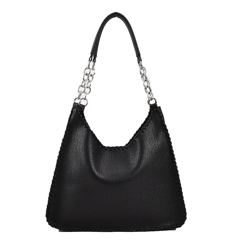 black 2022 Trendy Fashion PU Leather Tote Chain Shoulder Bags Custom Logo Handbags for Women Luxury Wholesale Vendor