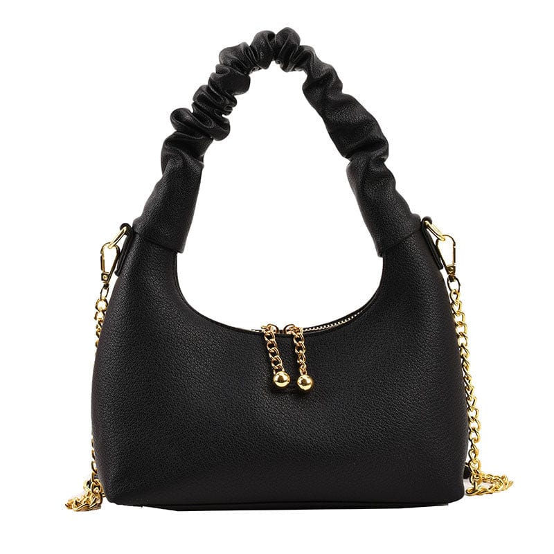 black 2022 Womens Handbag Fashion Luxury Trendy Underarm Bag Shoulder Vegan Leather Chain Crossbody Purses for Women