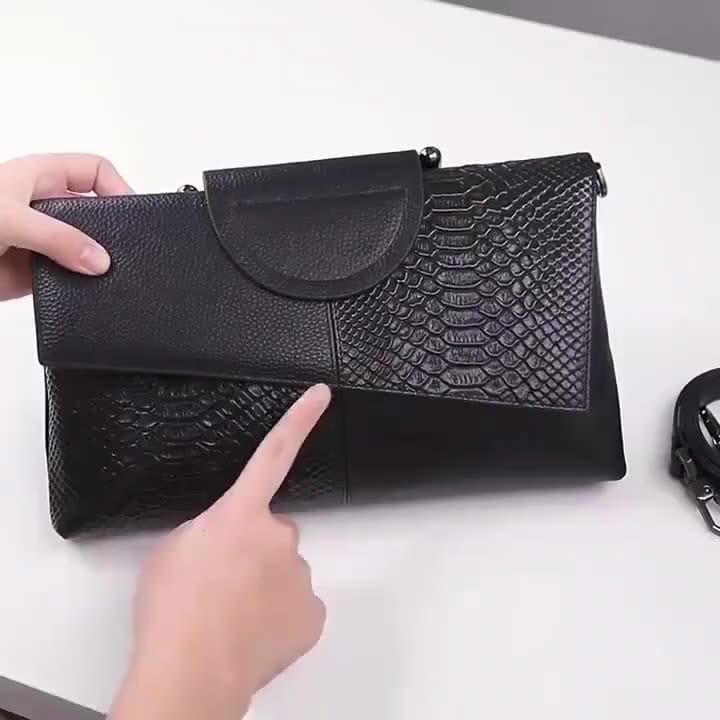 black 2023 new handbag for women snakeskin shoulder bags genuine leather cross-body bag