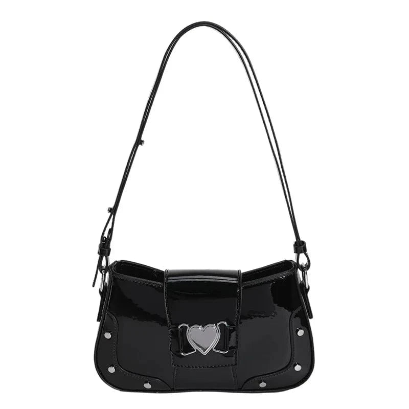 Black 2024 Trendy Leather Shoulder Bag Heart Shape Ornament Stylish Luxury Handbags for Women Wholesale