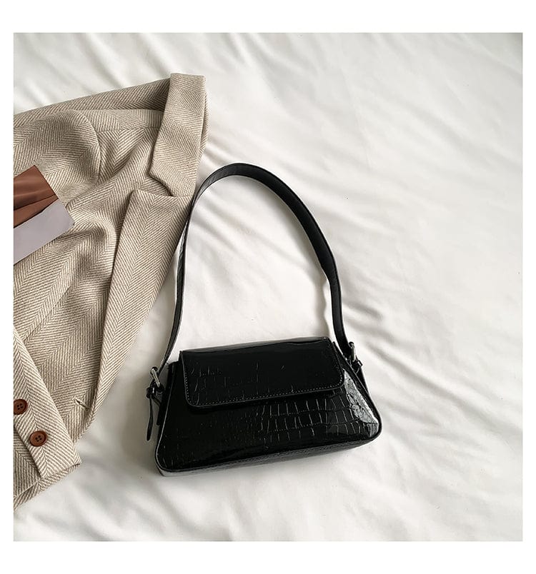 black Alligator Pattern Shoulder Crossbody China Hand Stone Underarm Bags Women Mini Purse Designers Leather Handbag