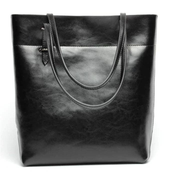 Black-B New arrival big capacity ladies handbag tote genuine leather hand bag for women