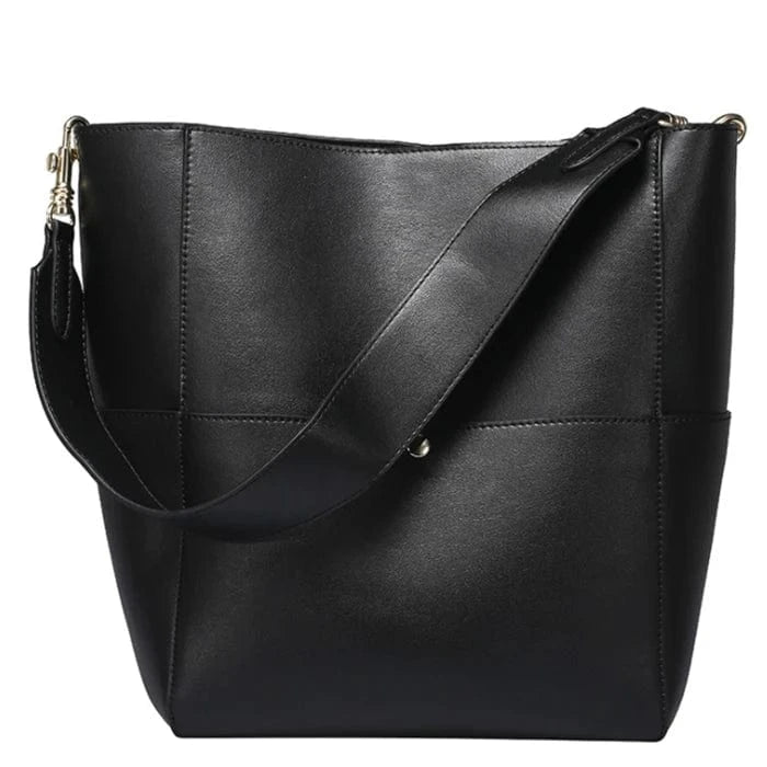 Black Dropshipping Vintage ladies handbag genuine leather shoulder bag for women