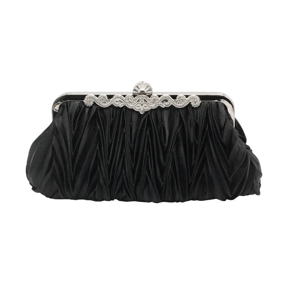 black Factory Direct Supply 2022 Fashion Bridesmaid Sweet Lady Fold Cheongsam Clutch Evening Party Bag