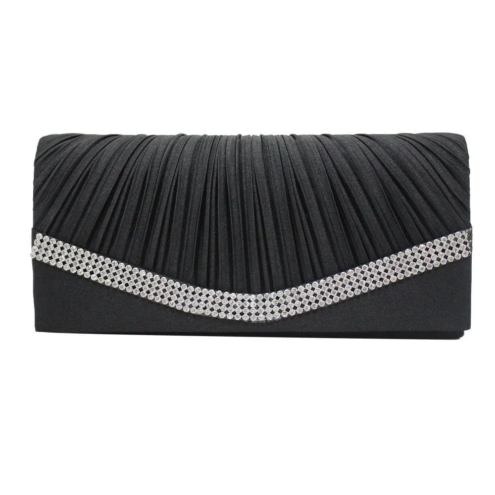 black Factory Direct Supply Spot Pu Color Satin Cloth Matching Ladies Clutch Large Capacity All-match Dinner Evening Bag