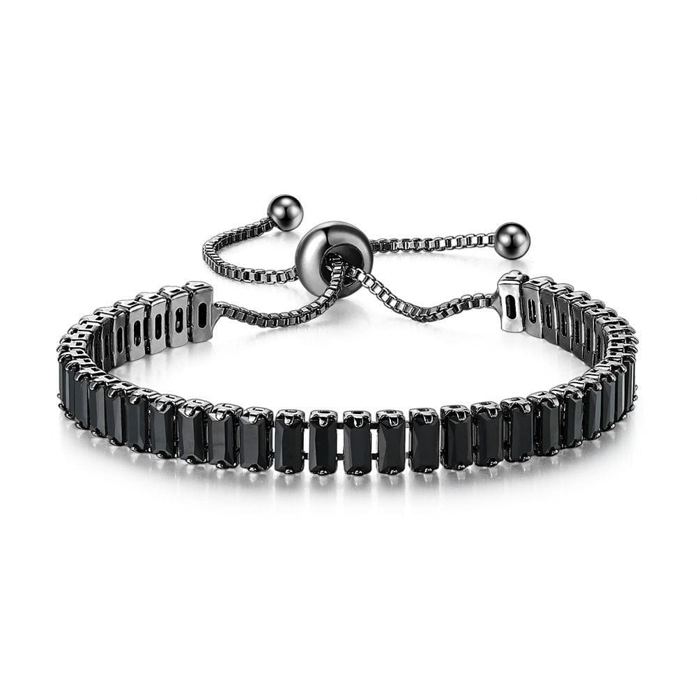 Black gold+rectangular 2.5 * 5mm HOYON 3A CZ Stone Bangle White Gold Filled Trendy Jewelry Party Wedding Bracelets Women Men Hiphop Tennis Bracelet