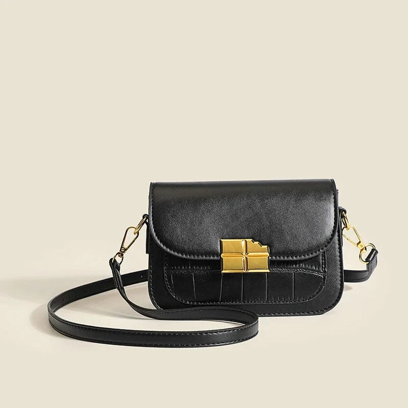 Black Guangzhou factory stock lots handbag pu leather black crossbody bag custom classy handbags for ladies casual