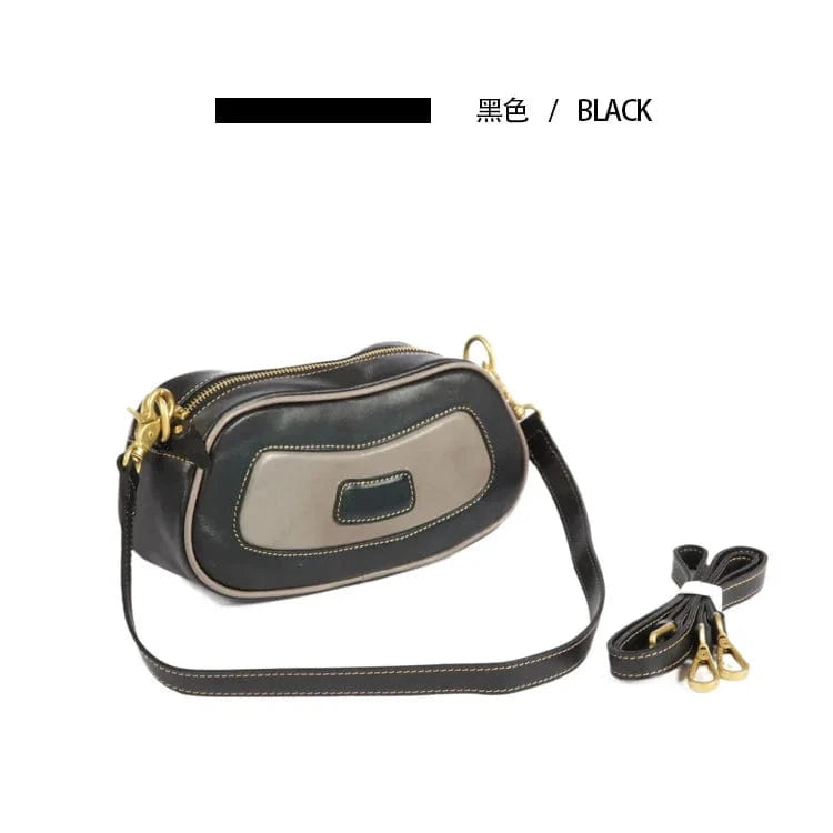 Black Hot Sale Korean Style Genuine Leather Underarm Bag For Women High-Grade Vintage Leather Crossbody Bag Underarm Bag