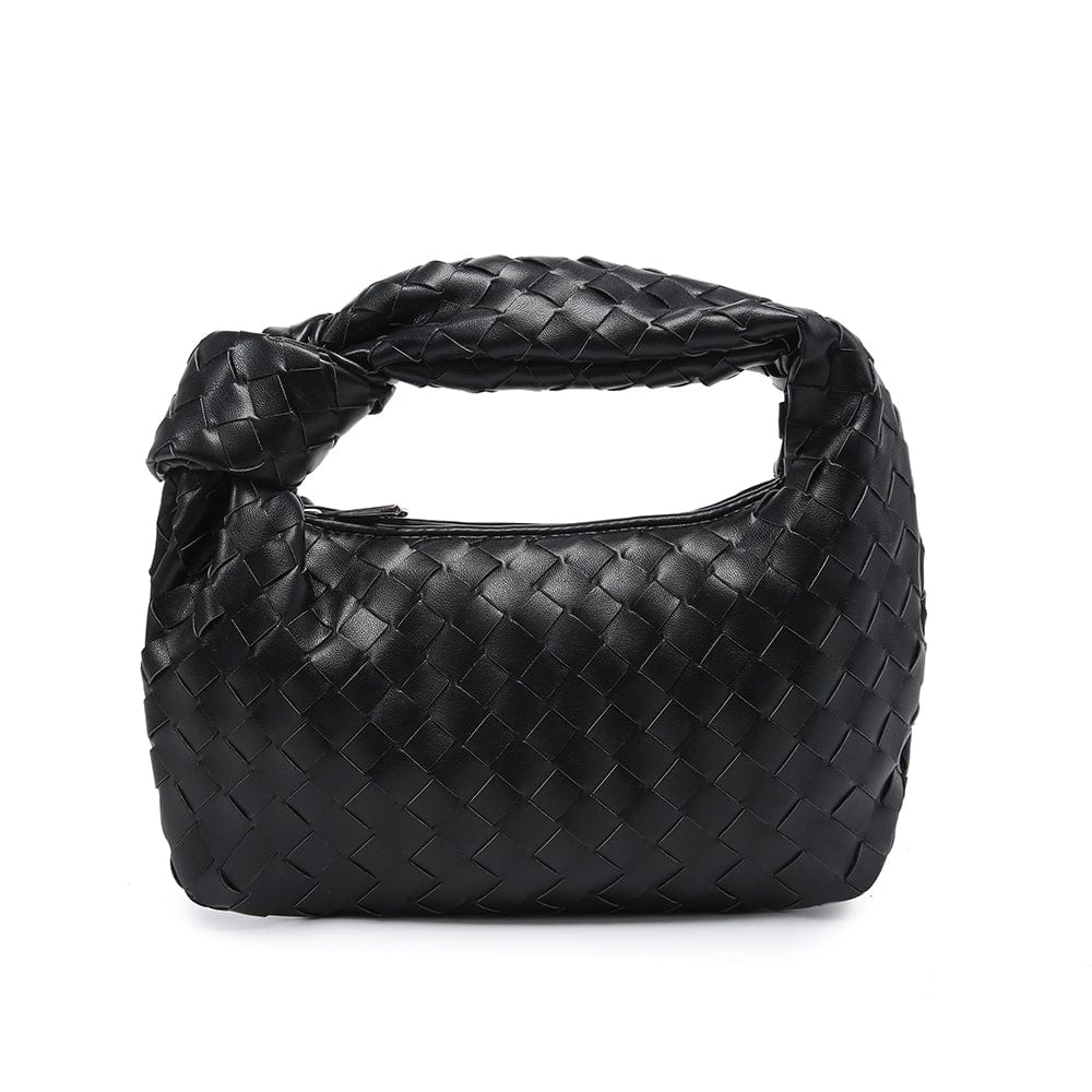black Latest fashion Designer pu leather woven shoulder bag women hobo bag for wholesale price