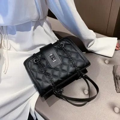 black M172 wholesale luxury pu leather women china school bag ladies fashion high capacity rhomboid chain handbags