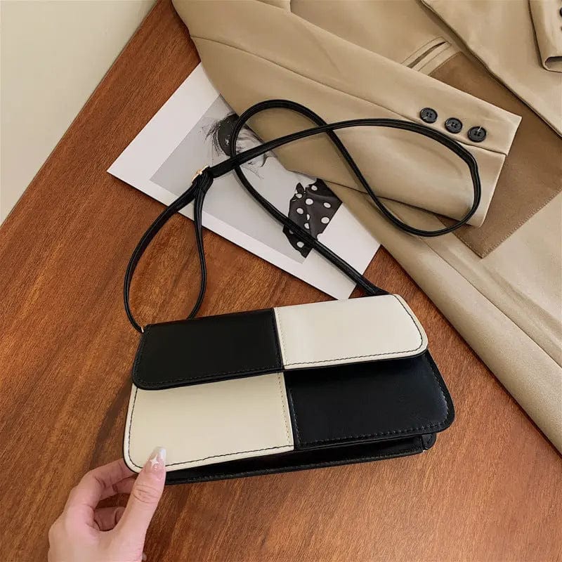 black M315 Mini Cute Contrast Color PU Leather Square Bag For Women 2022 Shoulder Handbags Trending Luxury Hand Bag