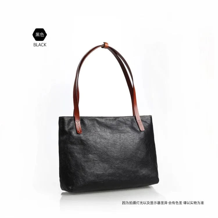 Black New Arrivals Custom Vintage Tote Bags High Quality Genuine Leather Women's Tote Bag