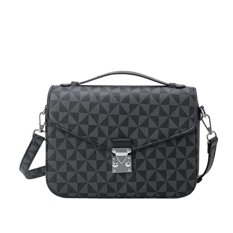 black New Luxury Brand Women's Messenger Bag Vintage Leather Shoulder Bag Fashion Crossbody Bag Business Small Women's Handbag