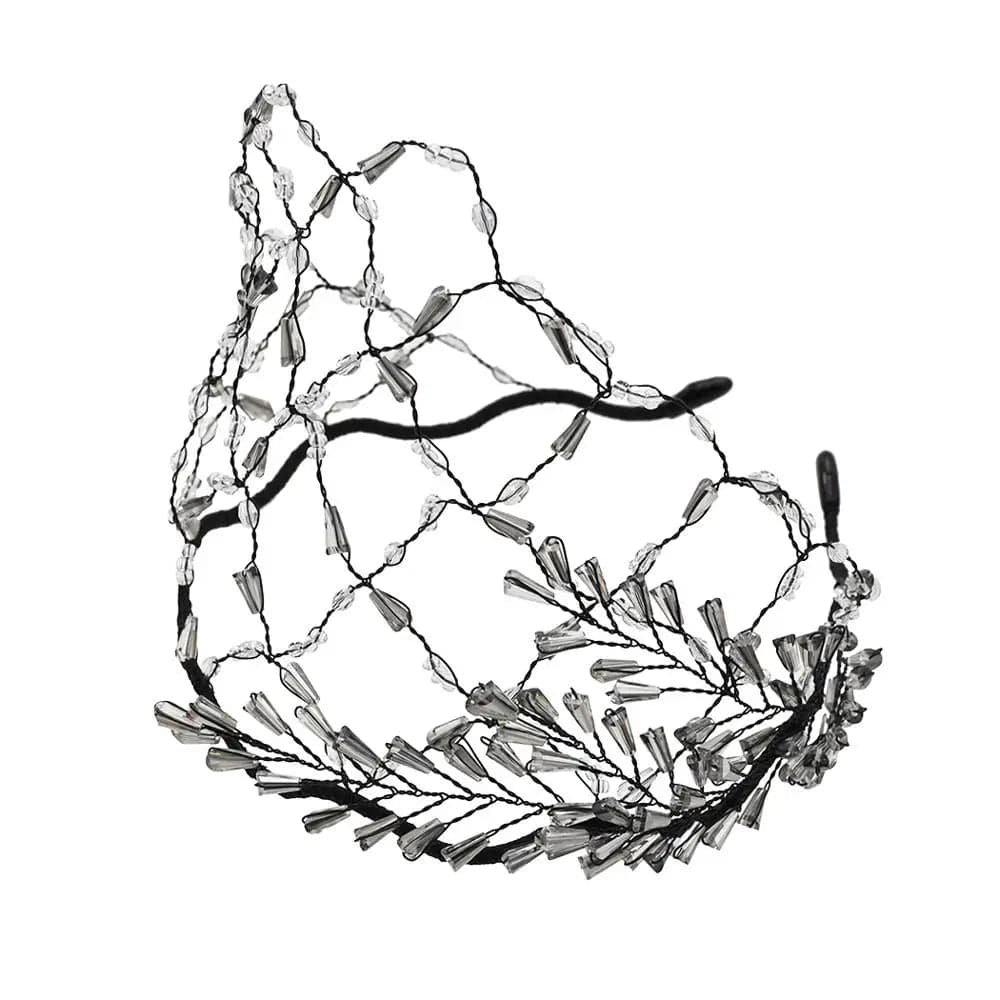 Black New Product Crystal Wedding Tiaras Bridal Hair Accessories Grey Rhinestone Headband