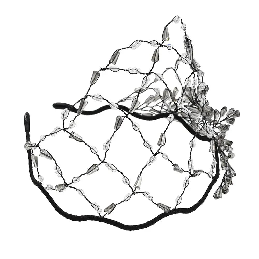 Black New Product Crystal Wedding Tiaras Bridal Hair Accessories Grey Rhinestone Headband