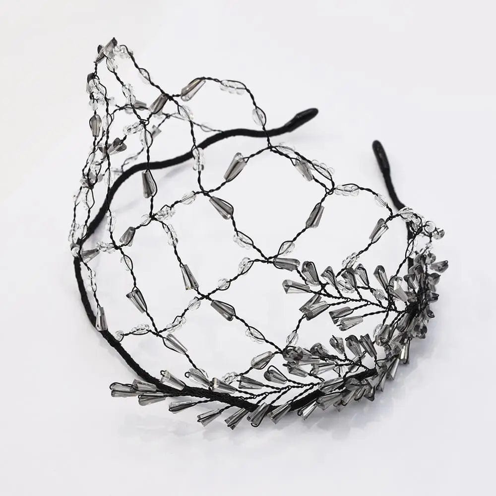 Black New Product Crystal Wedding Tiaras Bridal Hair Accessories Grey Rhinestone Headband