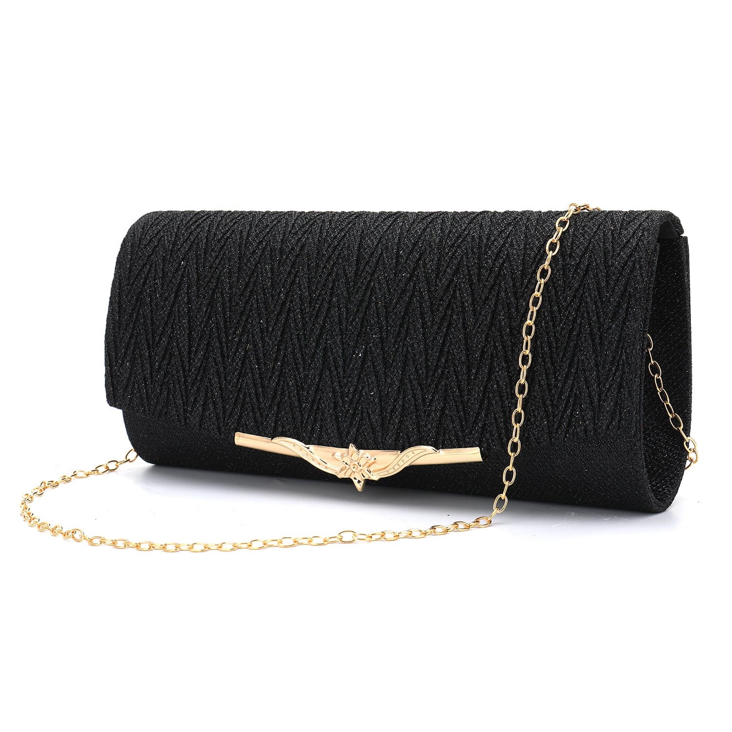 black Occidental Dinner Fashion Women's Evening Dress Bag Handheld Bag Party Metal Pleated Women's Bag