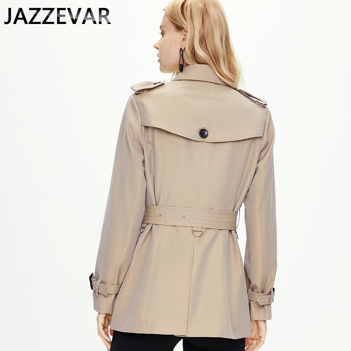 Black short professional casual autumn and winter women's coat trench coat British double breasted 82012