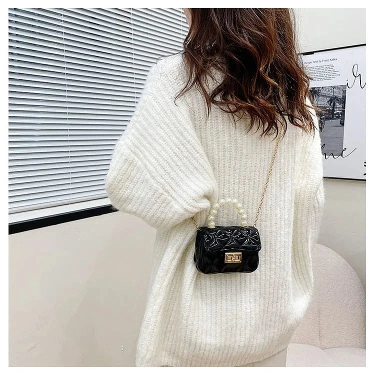 Black Summer hot sell kid silicone bag good price jelly beach bags multi color to choose girls jelly mini candy handbag