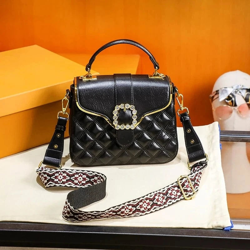 Black trendy good quality fashion leather handbag 2023 luxury women bags new design handbag