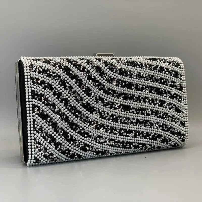 Black unique party bling crystal clutch purse rhinestones pearl diamond evening bag luxury clutch purses for weddings