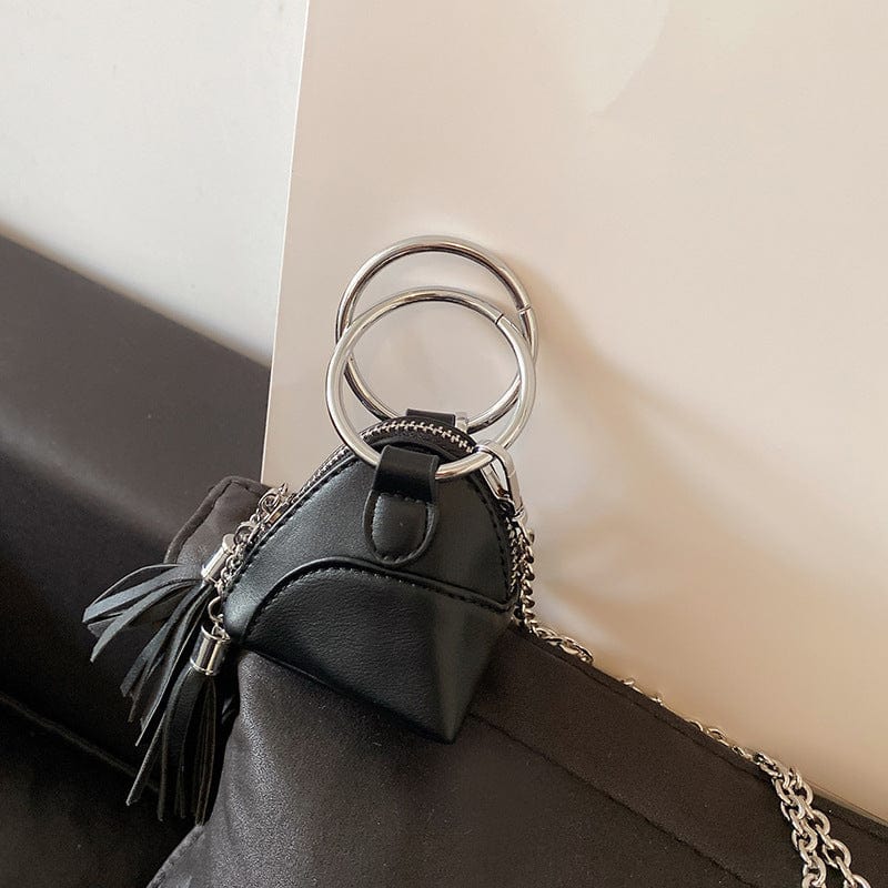 black Wholesale fashion girls small tassel coin purses ladies shoulder luxury sling women's mini bags