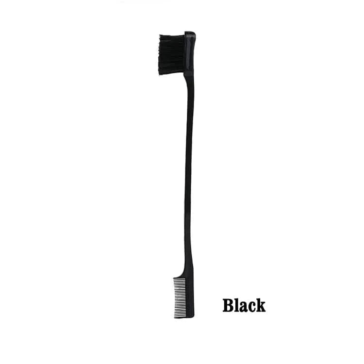 Black Wholesale High Quality Double Sided Strong Hold Eye Eyebrow Comb Edge Control Baby Hair Brush