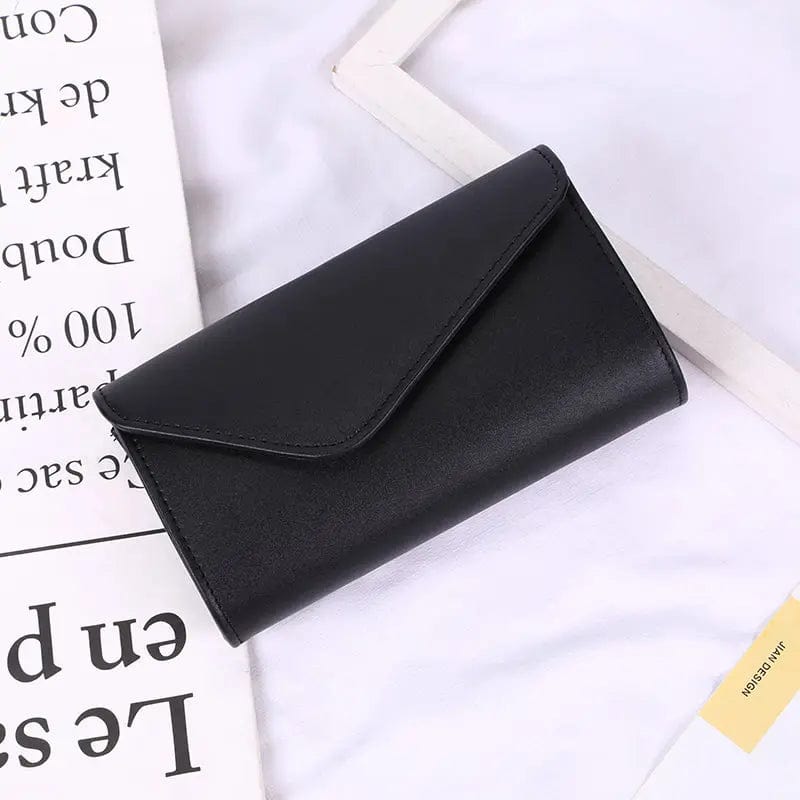 black Wholesale PU Leather Clutch Latest Design Simple Fashion One-shoulder Chain Purse Envelope Ladies Purse Evening bag