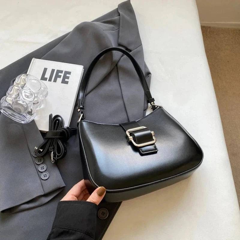 Black Wholesale Trendy Fashion Crossbody Purses and Handbags 2024 Custom PU Leather Women Shoulder Bag