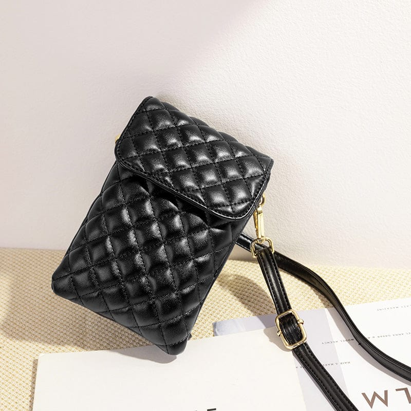 Black-Zipper inner pocket style MIYIN Special sale new product black female bag single shoulder messenger bag two-layer ladies mobile phone bag
