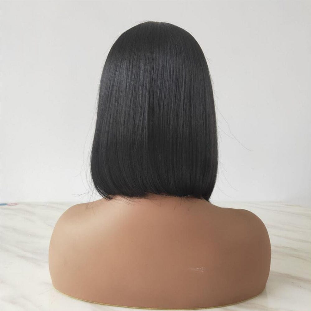 Blend Brazilian Virgin Remy Human Hair T Lace Bob 10-14 inch Straight Short Bob Wig Pre Plucked Wig Human Hair Lace Front Wig