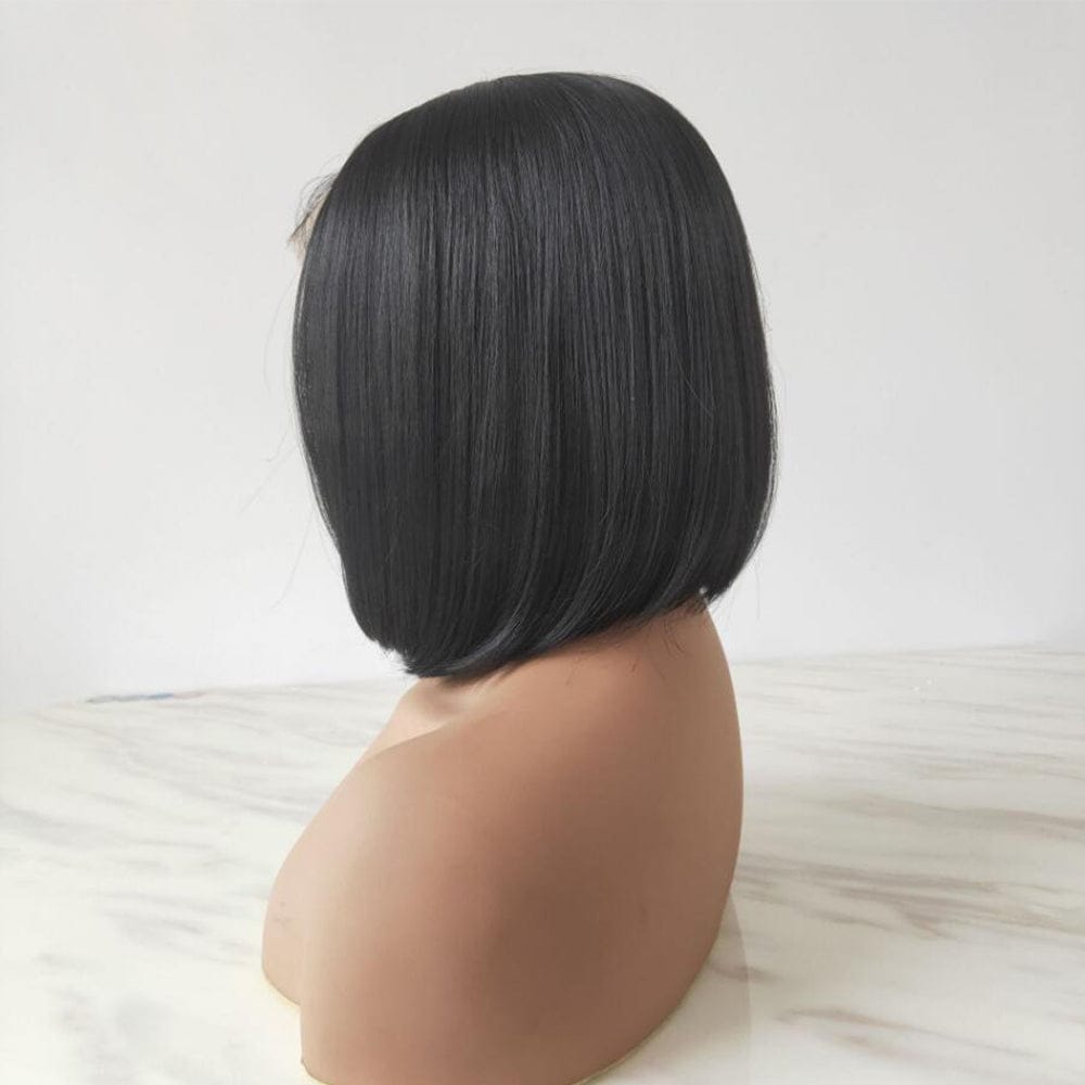 Blend Brazilian Virgin Remy Human Hair T Lace Bob 10-14 inch Straight Short Bob Wig Pre Plucked Wig Human Hair Lace Front Wig
