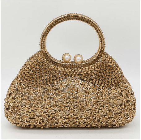 Bling Stone Crystal Clutch Bags for Women Formal Party Diamond Luxury Minaudiere Evening Clutch Purse Top-Handle Handbasgs