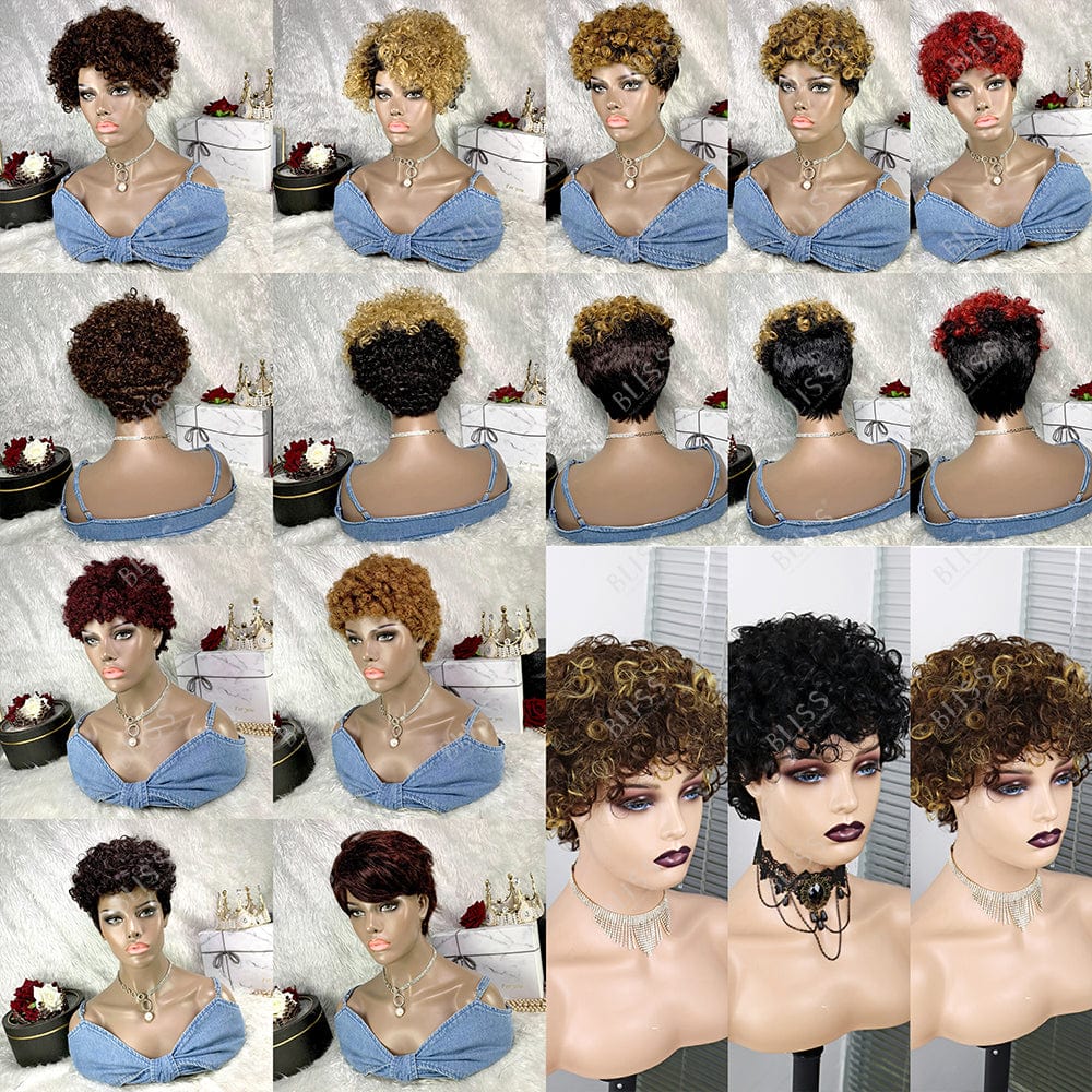 Bliss Cheap Short Pixie Wigs Short Pixie Cut Human Hair Wigs Brazilian Short Wigs