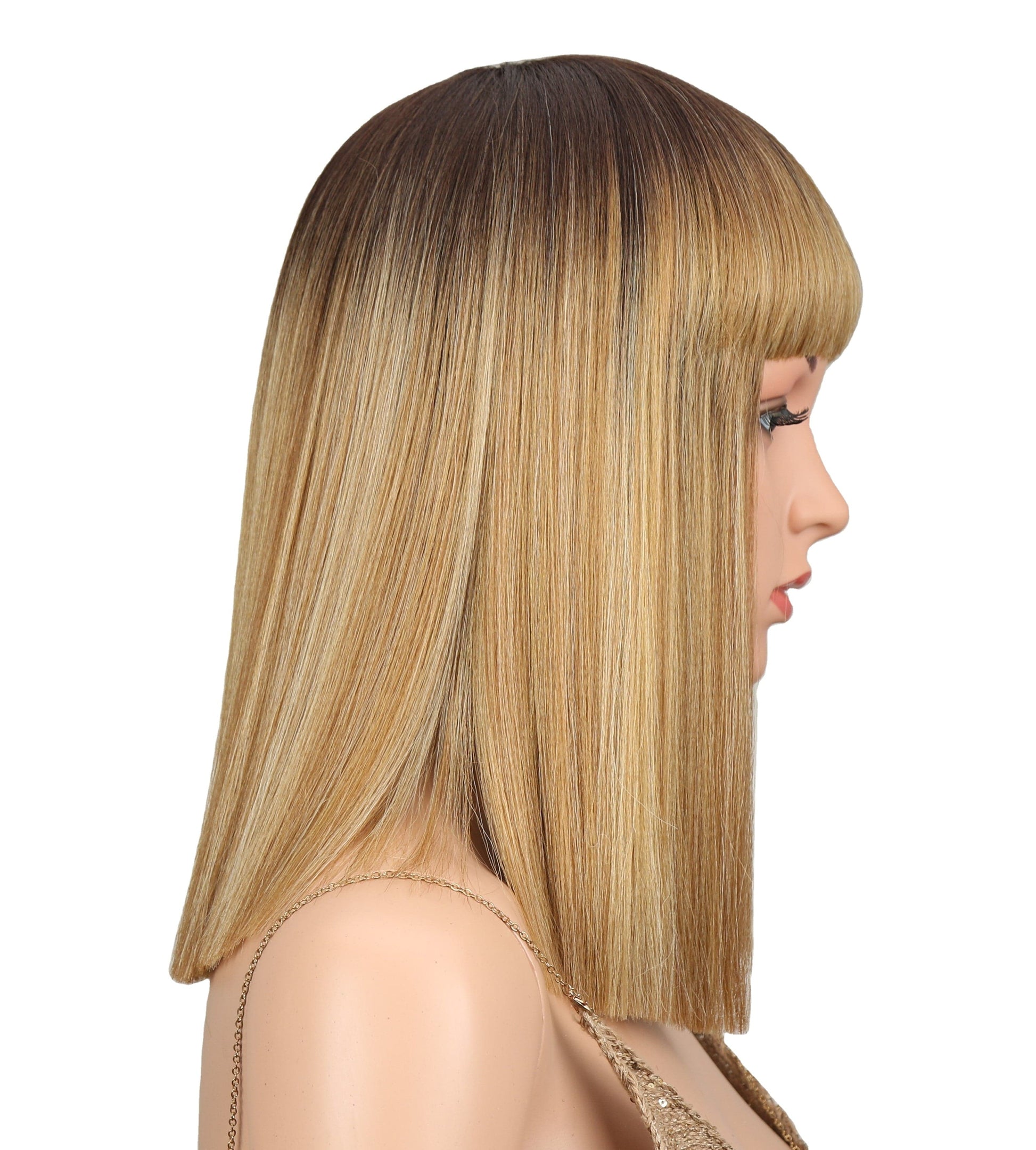 blond bob wig with brand sleek wholesale hot selling made machine wig straight bob with baby hair synthetic hair wig for women