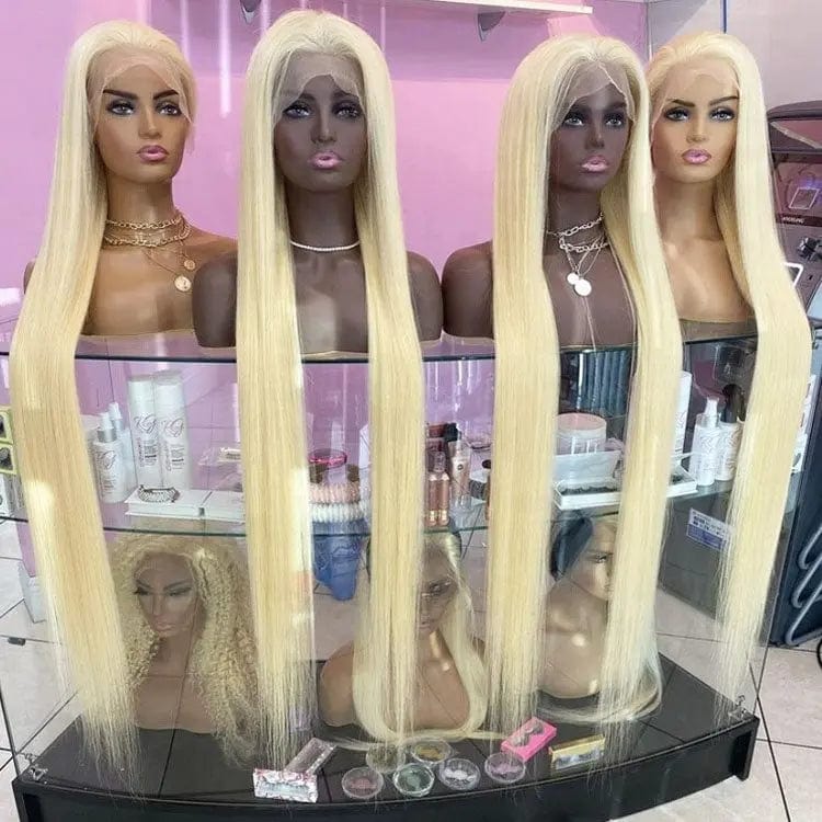 Blonde Color Wig Transparent Lace Pre Plucked Hair