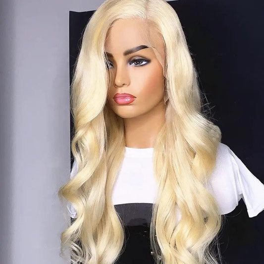 Blonde Color Wig Transparent Lace Pre Plucked Hair