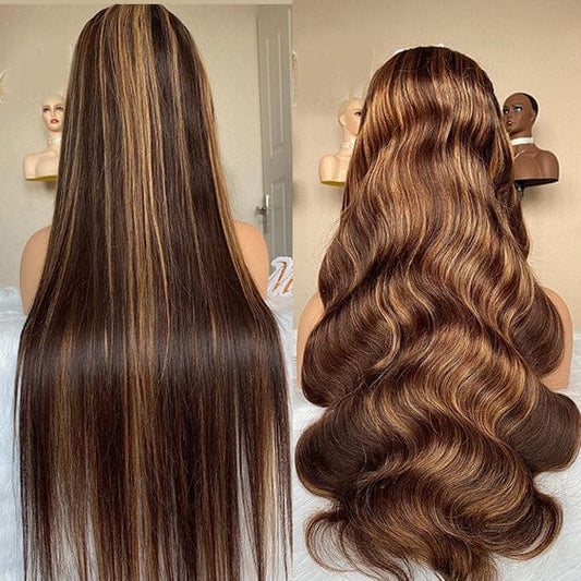 blonde highlight wig full lace front wig honey blonde highlight raw virgin human hair 13x4 lace front wig