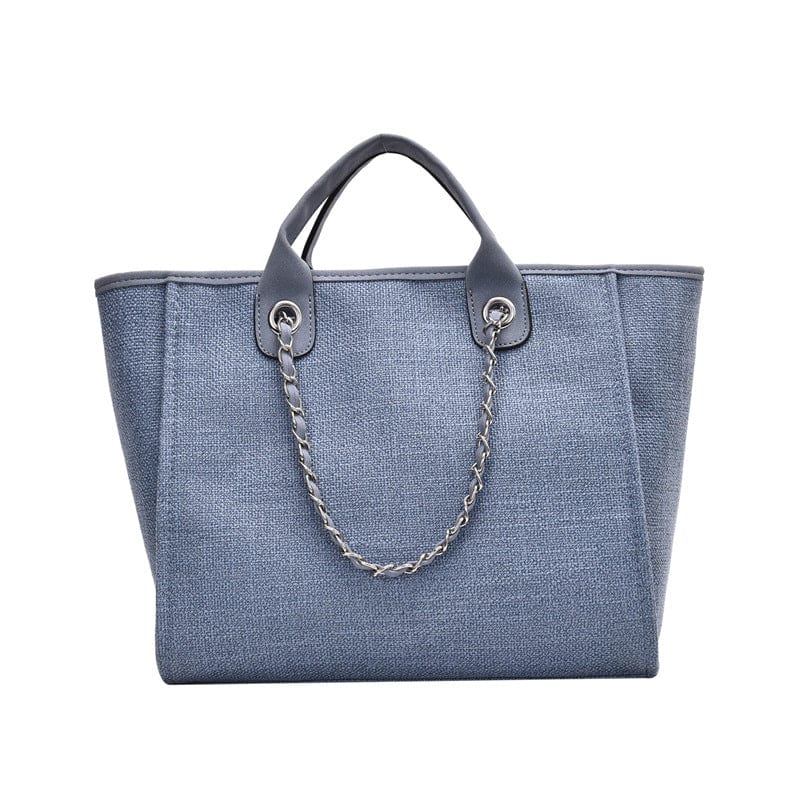 Blue 2023 New Fashion designer wholesale luxury tote bags for women foldable canvas tote bag supplier