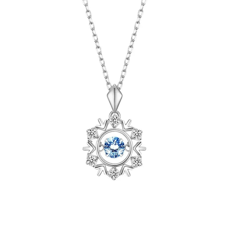 Blue Cubic Zirconia VANA Fine Jewelry 925 Sterling Silver Necklace Set Snowflower Pendant Women Gift jewelry Set Wedding