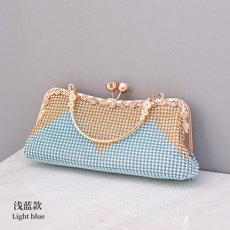 Blue Factory Fashion diagonal span 2023 new party wedding messenger lay purse crystal evening clutch bags