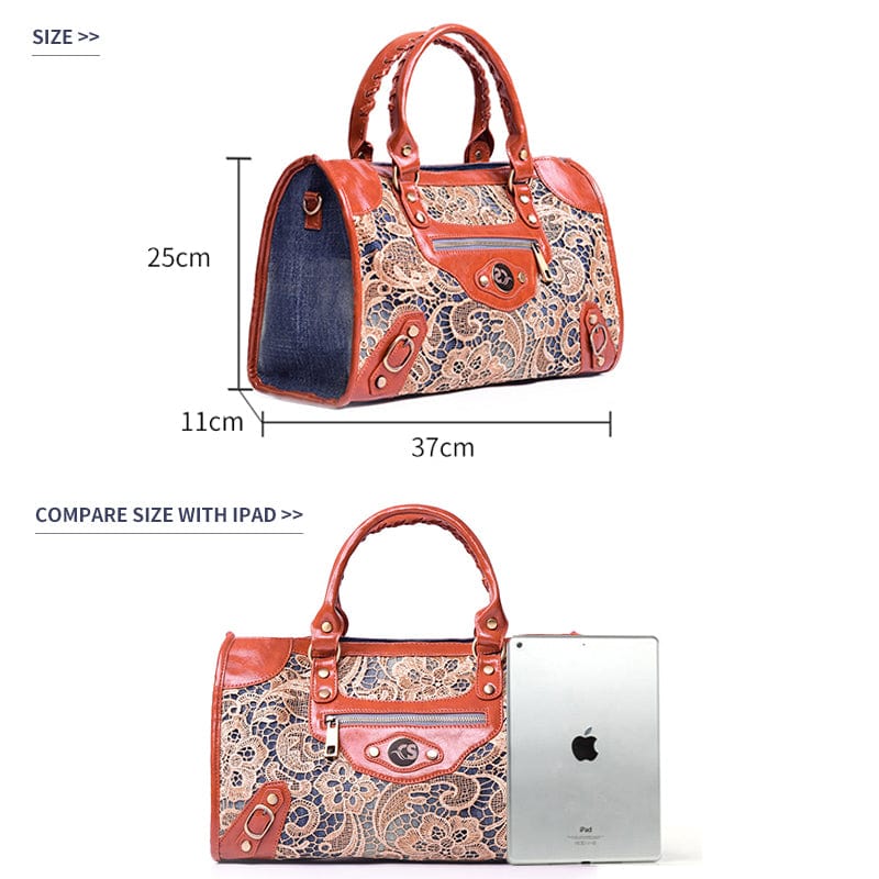 blue New Fashion Vintage Girls Lace Jeans Denim Women Bags Lady's HandBags Crossbody purse Shoulder Bag carteira bolsa feminina