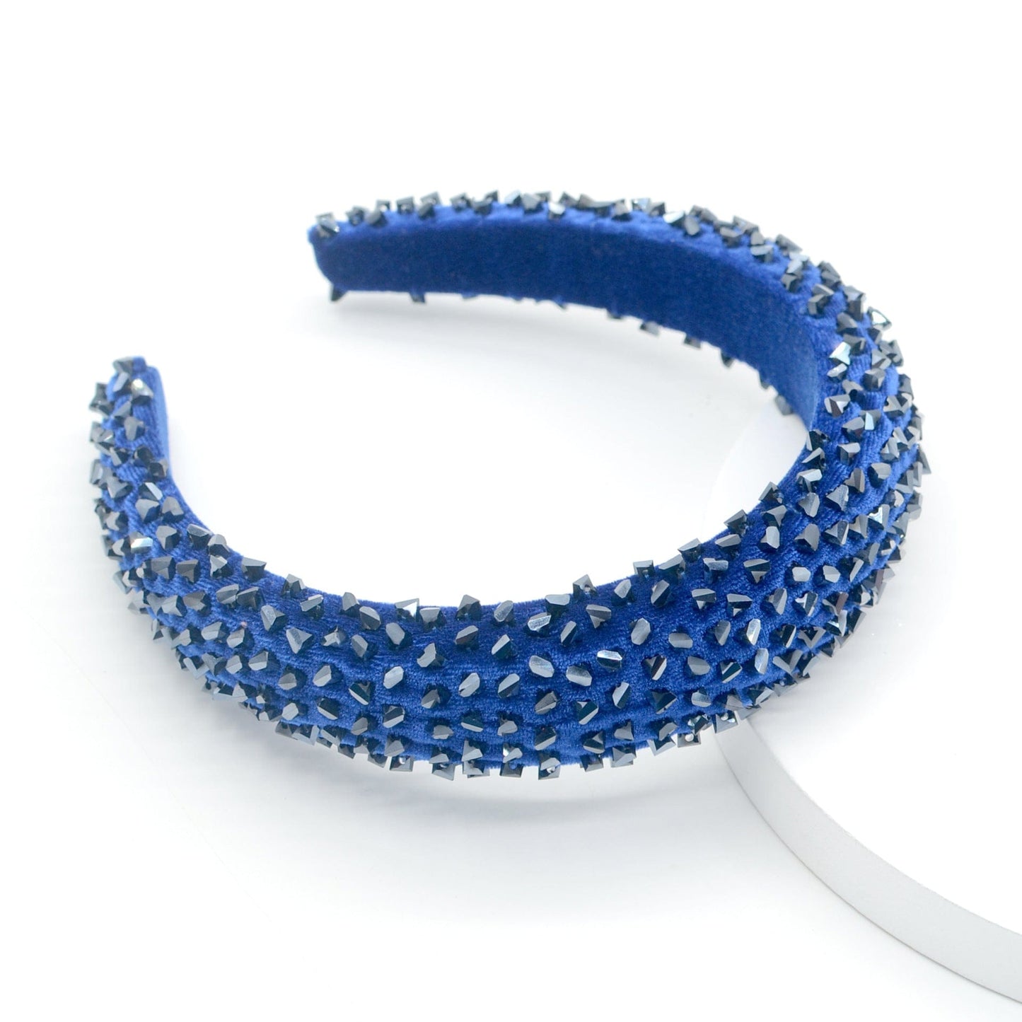 Blue pearl hair bands female simple elegant wide edged fface washing hair band sponge Europe and America blue band hair